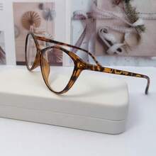 Women's Tortoiseshell Cat Eye Eyeglasses Frame, Versatile For Everyday Wear - Tea Leopard Print - View 4