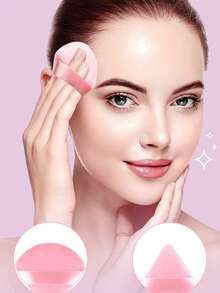 50pcs/20pcs/10pcs/5pcs/1pc Big Size Triangle Makeup Sponges, Reusable Multipurpose Makeup Tools Suitable For Foundation, Concealer, BB Cream, Sunscreen, Cushion, Blush Etc., Perfect Replacement For Brushes, Essential For Travel & Home,Makeup,Cheap,Room Decor,Vanity,Travel,Bedroom,Makeup Accessories,Puff,Makeup Blender,Powder Puff,Makeup Sponge - Pink - View 5