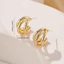 أقراط ذهبية عالية الجودة من الفولاذ المقاوم للصدأ غير مسببة للحساسية، مقاومة للبهتان، مريحة وشاملة، بسيطة وأنيقة، أقراط نسائية عصرية للارتداء اليومي أو الحفلات، إكسسوارات مجوهرات، هدايا فاخرة للنساء.