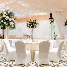 10pcs White Folding Chair Covers - Suitable For Weddings, Parties, Dining And Banquets - Universal Washable Folding Chair Slipcovers - Elegant Event Decor - Multicolor - View 8