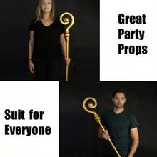 1pc/Set Wizard Staff - Elegant Gold Magic Wand, Suitable For Role Play And Party Theme Parties - Durable Plastic, Medieval - Magic Decoration, Role Play Accessory - Multicolor - View 5