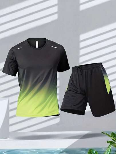 YINGHU Sports Outfit Boyfriend Style Men, Breathable Short Sleeve Icy Silk T-Shirt, Quick Dry Clothing For Running, Cycling, Fitness, Basketball