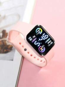 6/1pc Fashionable & Cute Teenage Digital LED Screen Watch & Jewelry Set, Necklace, Bracelet, Earrings, Ring, Gift For Friends, Suitable For Gatherings, Festivals, Parties, Valentine's Day, Christmas, Thanksgiving, Gift For Mom