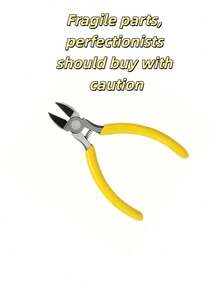 1-częściowy obcinak do drutu, narzędzie do cięcia kabli, szczypce dla elektryków, narzędzie do naprawy urządzeń elektrycznych w ogrodzie, precyzyjny obcinak do drutu, obcinak do gwintów, superostry i antypoślizgowy, do ścinania i gięcia zbrojenia (żółty), do delikatnych części