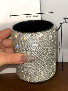 1个水钻化妆刷架，化妆品工具收纳展示架，笔筒，学生用品，梳子收纳架，桌面装饰，婚礼生日派对节日礼物，水钻装饰，串珠艺术，宝石，房间装饰，复活节，音乐节，母亲节 - 彩色 - 查看 2