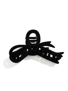 1pc Ladies' Solid Colored Flocked Bowknot Hair Clip With Flocked Hollow-Out Design Perfect For Elegant, Sweet Campus Look, Suitable For Party, Ball, And Daily Use Casual Valentine's Day Valentines Hair Claws Claw Clips Hair Clips Hair Jaw Clip Hair Clamps Hair Clutch Hair Claws Clip, School Stuff, College Fall Winter Hair Accessories For Women For Vacation Outfits Woman