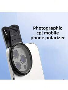 52mm Clip-On CPL Camera Lens Filter - Ultra-Thin Circular Polarizing Filter, Suitable For Smartphones, Enhances Color Saturation And Reduces Glare, Portable And Detachable, Compatible With All Smartphones, Durable Polyester Material, Smartphone Camera Accessory, Fashionable Design, High-Quality Construction - Multicolor - View 5