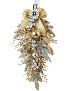 De Navidad, De Navidad para Puerta Principal, Dorada De Navidad para Colgar En La Pared, Ventana, Decoración De Navidad para Interior, Exterior, Pared, Etc. (H399(45CM)) - D612 (55 cm) - Ver 11
