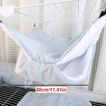 1 pieza Escondite de esquina para hámster, saco de dormir cómodo para hámster con patrón a rayas, almohadilla semicerrada cálida, refugio de peluche a prueba de viento y cálido adecuado para mascotas pequeñas en otoño/invierno