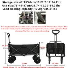 1 Black Garden Cart Heavy-Duty Metal Folding Multi-Purpose Truck, Large Capacity Camping Vehicle, All Terrain Folding Cart, Multi-Functional Camping, Gardening, Beach Shopping Portable Cart, Black Garden Tool Storage Rack, Sturdy Handle Design, Durable Tire Structure, Heavy-Duty Utility Vehicle, Ideal Gift For New Year, Christmas, Father's Day - Multicolor - View 11