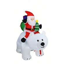 Christmas Inflatable Dog Pulling The Old Man, The Old Man Climbing A Tree, The Old Man Riding A Polar Bear, Christmas Door With Built-In LED Lights, Courtyard Decoration, Inflatable Christmas Garden Lawn Decoration - EU F Type Plug(220-240V) - View 16
