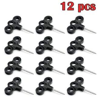 12 件装塑料帐篷地钉，园林装饰钉，庭院装饰地钉