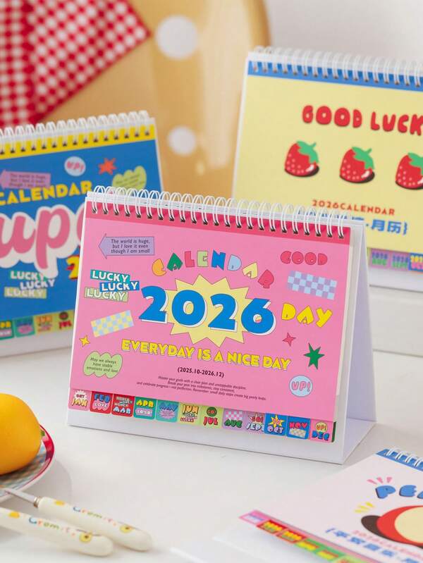 2026 American-Style Desk Calendar (Dates: November 2025-December 2026), A 365-Day Planner With Daily Layouts And Motivational Quotes - One-Way Page Turning Mechanism, Suitable For Home, Office, And Organizational Use - Durable A4 Size (Binder Compatible)