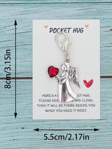 3pcs Cute And Charming Angel Love Keychains - Heart Rhinestone - Alloy Keychains, Travel Angel Mini Charm Keychain With Greeting Card - , Fantasy-Themed | Inspirational Gift For Graduation, Goodbyes, Holidays & More Bag Charms Car Accessories Teacher Friend Sister Gift Ideas - A - View 3