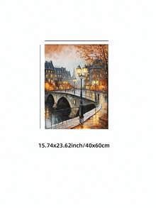 1pc Frameless Autumn Street Scene Cozy Town Lamp Yellow Maple Leaves Wall Art Fall Season Canvas Painting For Living Room Bedroom Dorm Room Decor Poster Funky Posters Room Decor Bedroom Prints For Wall Autumn Landscape Fall Town Scene Seasonal Decor Cozy Street Art