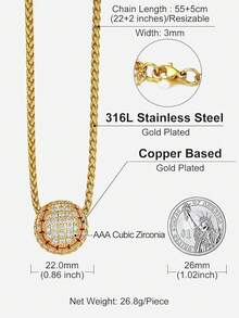 Richsteel 3D/Basketball/Soccer/Baseball Ball Boxing Glove Cool Pendant Men, 316L Stainless Steel Sneaker Chain,Sport Fan Jewelry - 金棒球 - 查看 10