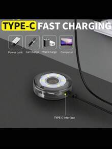 1件装新款USB便携灯包灯露营灯小夜灯帽灯汽车检查灯钥匙扣灯宠物防丢夜灯遛狗神器夜项圈灯 - 多色 - 查看 8