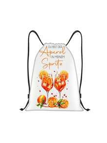 2 piezas, Mochila con estampado de cóctel y limón - Mochila de cordón, Bolsa de gimnasio para entusiastas del estilo bohemio, Bolsa plegable, Bolsa de cordón, Bolsa de natación, Ligera, Gran capacidad, Almacenamiento de zapatos, Bolsa deportiva, Bolsa de fitness yoga de viaje, Regalo para aficionados al fútbol 16in*13in