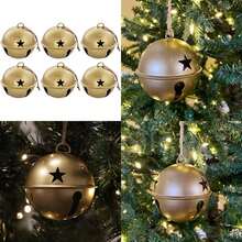 Haute Decor - Adornos de cascabel, 8.5 cm de diámetro, paquete de 6(Oro bruñido) - Tipo 1 - Ver 1