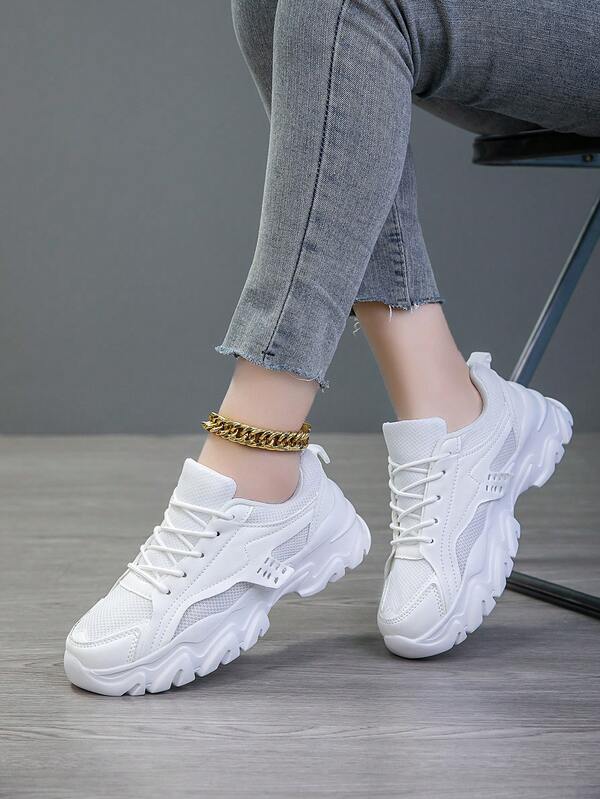 Women's Thick Sole Chunky Sneakers, Classic Versatile, Petite Flattering, Comfortable Casual Athletic Shoes