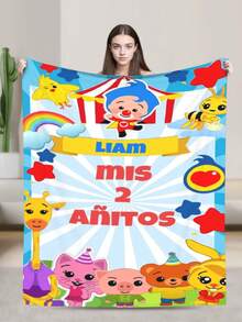 Plim Plim Blanket Cozy Anime Gift Blanket - Premium Flannel Throw For Fans, Soft Cartoon Print For Sofa, Bed, Camping & Travel, Great Christmas Birthday Present - Black - View 6