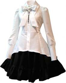 Cool Gothic Lolita Dress Women Halloween Masquerade Party Dress Gothic Punk Dress Classic Renaissance Victorian Dress - A01_白色 - 查看 1