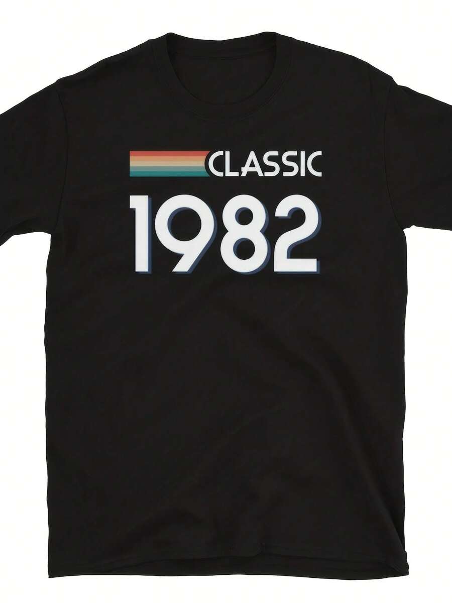 Classic R Inspired Graphic Birthday 1982 Vintage Short-Sve Uni T-Shirt - 款式30 - 查看 1