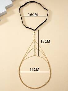 1 件时尚简约三层流苏性感大腿链，闪亮欧美风格百搭身体链，适合女性日常、派对、各种场合 - 金色 - 查看 5