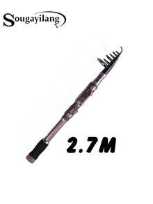 SOUGAYILANG 1支银色碳纤维纺车竿，长度可选1.8米/2.1米/2.4米/2.7米/3.0米，三层碳纤维竿身，EVA手柄，陶瓷导环，金属轮座，灵敏竿尖 - 銀色 - 查看 16