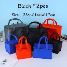 1 pieza Bolsa de compras aislada negra, bolsa aislada de gran capacidad, bolsa reutilizable de compras, bolsa enfriadora blanda, bolsa para comida para llevar o entrega de comidas, ligera, cremallera resistente, plegable, caja de almuerzo escolar, caja de almuerzo, utensilios de cocina, utensilios de oficina, utensilios de estudio, bolsa de picnic