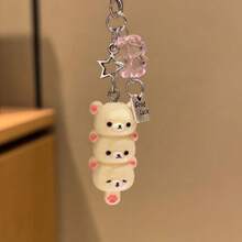 Cute Candied Haws And Easy Bear Keychain, Super Cute Cartoon Bear Brother And Sister, Mobile Phone Chain, Couple Girlfriends Accessories Pendant - 輕鬆熊[熊妹妹] - 查看 3