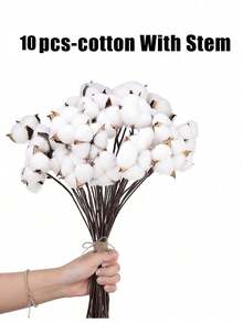 30 件人造棉花仿古棉茎农舍装饰假秋季花瓶填充物白色干燥植物装饰适用于家庭婚礼派对厨房 DIY 插花、圣诞节、新年、万圣节装饰 - 彩色 - 查看 13