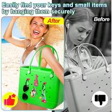 6Pcs Accessories Inserts Hooks, Carabiner Keychain, Key Holder Charms Compatible With Bogg Bags - màu đen - Xem 6