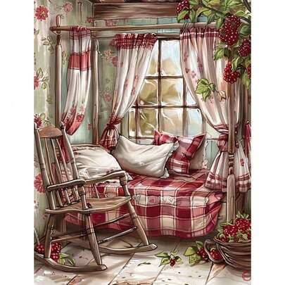 طقم رسم الماس 5D - لوحة منظر طبيعي بقياس 11.8 * 15.8 بوصة بالماس الدائري، مجموعة كاملة من الأدوات والقماش، مناسب لديكور غرفة النوم والصالة المذهلة