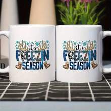 Frozen Season 11oz Ceramic Coffee Mug With Easy Grip Handle - Winter Theme Design, Perfect Gift For Elders, Birthdays, And Parents, Coffee Bar Accessories - White - View 1
