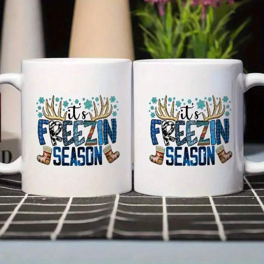 Frozen Season 11oz Ceramic Coffee Mug With Easy Grip Handle - Winter Theme Design, Perfect Gift For Elders, Birthdays, And Parents, Coffee Bar Accessories - White - View 1