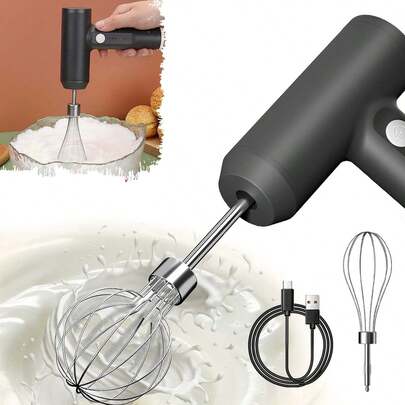 Wireless Handheld Blender, Electric Mixer, Electric Egg Beater, Milk Frother, Home Baking Cake Cream Mixer, Stainless Steel Mixer, Christmas Kitchen Appliances Blenders For Kitchen Blender,Mixer,Milk Frother,Kitchen,Kitchen Accessories,Mini Blender,Blender Machine,Mixer Grinder,Blender Smoothie Maker,Portable Blender