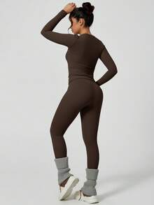 NcmRyu 1 Set Damen Einfarbiges Lässiges Sportset