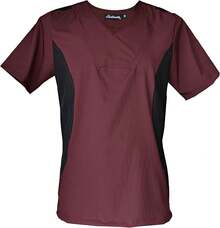 SOULMATE Men's Medical Scrub Top With Side Color Highlight - Black - View 2