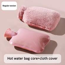 Hot Water Bottle, Filled With Water, Can Be Used For Warm Compress And Stomach Heating Thickened Anti-Explosion Women's Foot Warmer Bag Water-Filled Hand Warmer Bag Faux Rabbit Fur Water-Filled Hand Warmer Pouch Suitable As Gifts For Valentine's Day, Ramadan, And Other Occasions - Multicolor - View 9