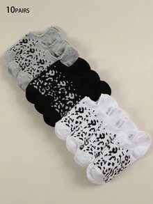 10 pares de calcetines casuales, delgados y transpirables sin mostrar para mujer, calcetines escondidos de colores de moda para el verano - Multicolor - Ver 8