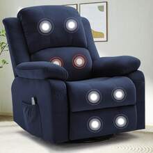 Korser Power Swivel Rocker Recliner Chair For Adult With Massage And Heat Dutch Fleece Fabric  For Living Rooms,Bedrooms. - US A Type Plug(110-127V) - View 12
