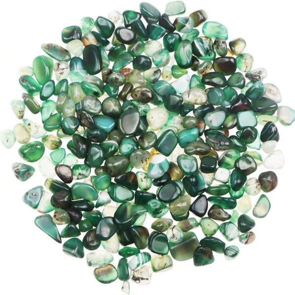 Green Agate Crystal Tumbled Stone Chips Asymmetrical Quartz Crushed Pieces Decorative Rocks Gemstone Natural Green Agate Pebbles For Healing Crystal Vase Plant Flower Filler Succulent Fish Tank Gravel Aquarium Terrarium Home Office Decoration Jewelry Making