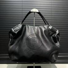 Borsa tote retrò alla moda in morbida pelle per donna, borsa a tracolla in PU di nicchia con grande capacità, borsa versatile per il tempo libero per i pendolari, adatta per le vacanze invernali e come regalo per le feste - nero - Visualizzare 4