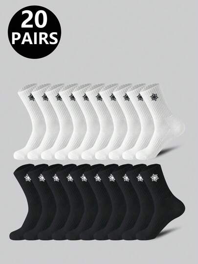 2/5/10/20 pares de calcetines casuales de media caña para hombres, aptos para todas las estaciones, calcetines para correr, calcetines para fitness