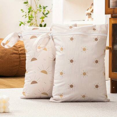 Mess-Proof Waterproof Wet Dry Bag 2 Packsck Reusable Wet Bags For Swimsuits & Baby Clothes | Leakproof Wet Bag For Travel & Diaper Changes For Baby