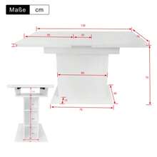 Extendable Dining Table, Dining Table With Storage, Rectangular Dining Table, Coffee Leisure Table, Modern Simple Iron Dining Table, Space-Saving Multifunctional Dining Table, Concrete Look - White - View 6