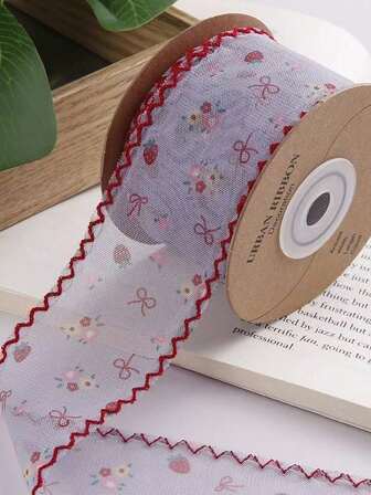 1码弧形齿状薄纱蕾丝花边，4.8厘米宽，DIY蝴蝶装饰配件