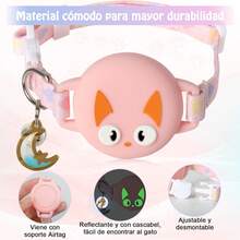 Genérico Airtag Collar para Gato, Collar Reflectante Airtag para Gatos, Collar de posicionamiento, Ultra elástico GPS para Gatos, Diseño Reflectante, Ligero y portátil (Rosa - S-Verde - Ver 10