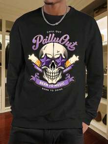 Men'S Halloween Gym Sweatshirt - Long Sleeve Muscle Pumpkin Graphic Workout Shirt With "Let'S Get " Print - Non-Stretch Fitness Top Bodybuilding, Halloween Parties - Casual Athletic Pullover Men, Sweatshirt Men, Men Sweatshirt, Men ClothePolyester & Elastane Crew Neck Top With Medium Stretch For All Seasons2025 - 黑色3 - 查看 7